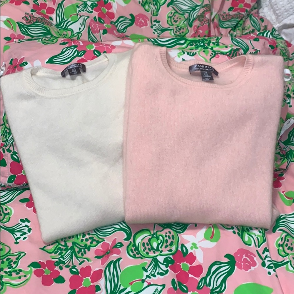 2 beautiful cashmere charter club sweaters!